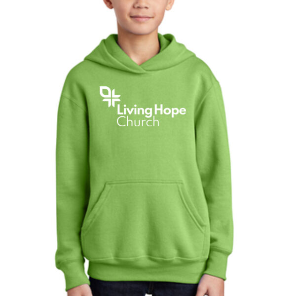 Port & Company® Youth Core Fleece Pullover Hooded Sweatshirt - Printed Logo Thumbnail