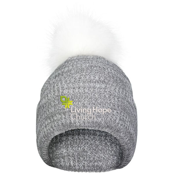 Pacific Headwear - Faux Fur Pom Beanie - Embroidered Logo Thumbnail